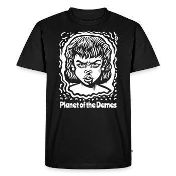 Ladies' Planet : Fureur de science-fiction - T-shirt Premium bio Homme - noir - Devant - Nico (187cm)