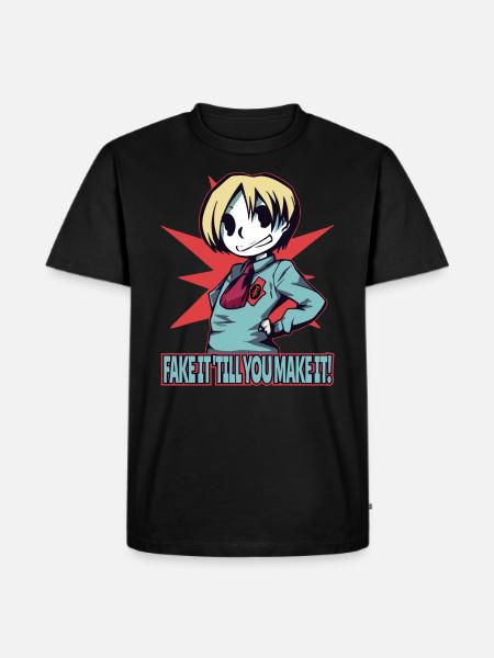 Anime Girls: Pretend Until You Make It - Men's Premium Organic T-Shirt - black