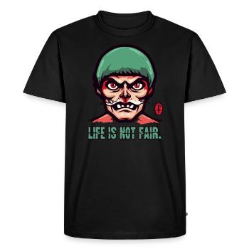 An Old Cartoon Grandpa: Life Ain't Fair - Men's Premium Organic T-Shirt - black - Front - Nico (187cm)