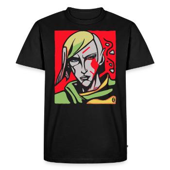 Un Anti-héros abstrait d’Art Cartoon Anime - T-shirt Premium bio Homme - noir - Devant - Nico (187cm)