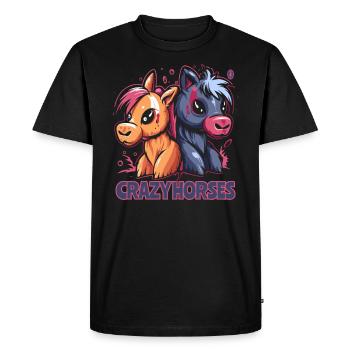 Chevaux fous - T-shirt Premium bio Homme - noir - Devant - Nico (187cm)