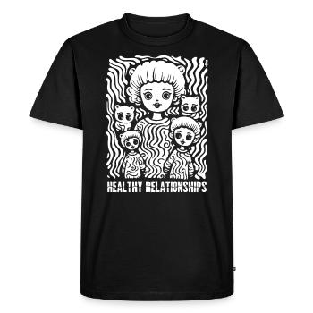 Healthy relationships and a happy family - Men's Premium Organic T-Shirt - black - Front - Nico (187cm)
