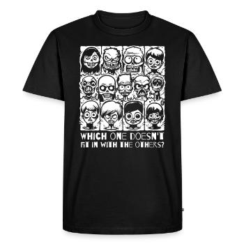 Quel monstre ne rentre pas dans cette image ? Un quiz - T-shirt Premium bio Homme - noir - Devant - Nico (187cm)