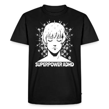 Le TDAH est mon super pouvoir - T-shirt Premium bio Homme - noir - Devant - Nico (187cm)