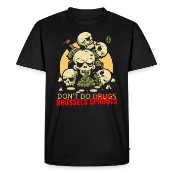 Crânes de légumes dégoûtants : évitez les choux de Bruxelles - T-shirt Premium bio Homme - noir - Devant - Nico (187cm)