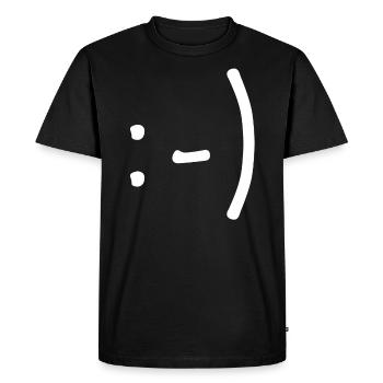 Just smile - Men's Premium Organic T-Shirt - black - Front - Nico (187cm)