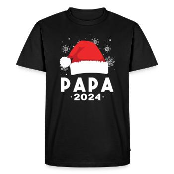 Futur papa 2024 Cadeau de Noël - T-shirt Premium bio Homme - noir - Devant - Nico (187cm)