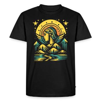 Nature, Montagnes, Rivière et Mère Nature - T-shirt Premium bio Homme - noir - Devant - Nico (187cm)
