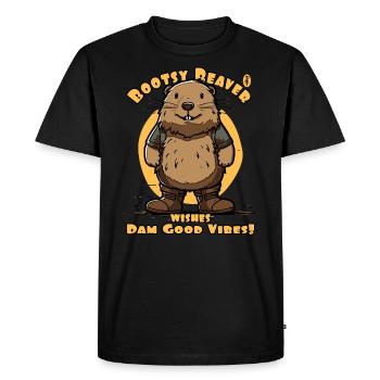 Stephen Bieber : Souhaite de bonnes vibrations à Dam - T-shirt Premium bio Homme - noir - Devant - Nico (187cm)