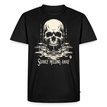 Vieillir et fondre lentement - T-shirt Premium bio Homme - noir - Devant - Nico (187cm)