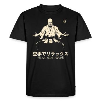 Détente avec le karaté dans le dojo - T-shirt Premium bio Homme - noir - Devant - Nico (187cm)