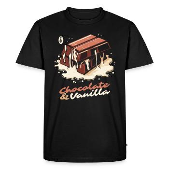 Chocolat et vanille - T-shirt Premium bio Homme - noir - Devant - Nico (187cm)