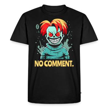 No comment, says the evil clown - Men's Premium Organic T-Shirt - black - Front - Nico (187cm)