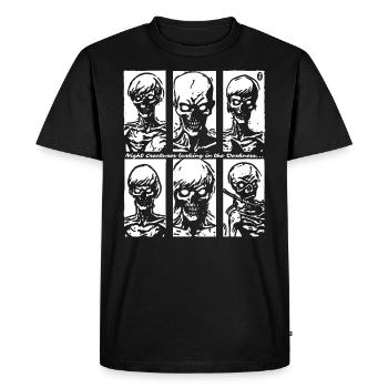 Des zombies créatures nocturnes se cachent dans l’obscurité - T-shirt Premium bio Homme - noir - Devant - Nico (187cm)