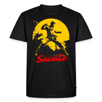 Arts Martiaux France : Savate Fighter - T-shirt Premium bio Homme - noir - Devant - Nico (187cm)
