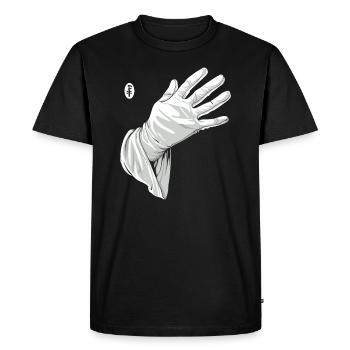 Touch me, white glove - Men's Premium Organic T-Shirt - black - Front - Nico (187cm)