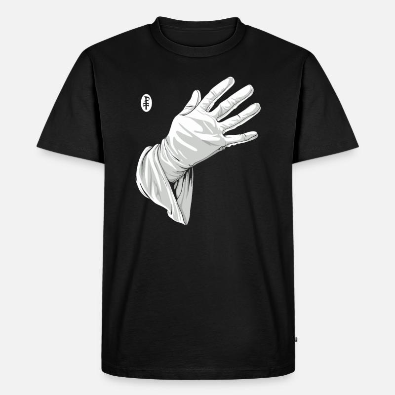 Berühr mich, weiße Handschuh - Männer Premium Bio T-Shirt - Schwarz