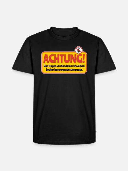 Achtung Verboten Sauna - Männer Premium Bio T-Shirt - Schwarz