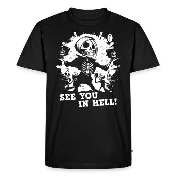 Célébrons en enfer, nous vous verrons en enfer - T-shirt Premium bio Homme - noir - Devant - Nico (187cm)