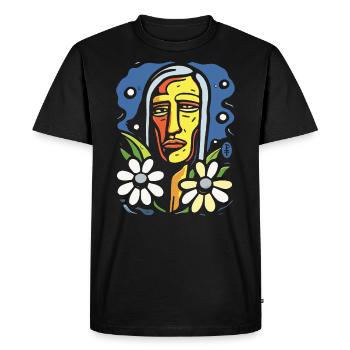 Modern Art Style: Colorful Flowers Native Americans - Men's Premium Organic T-Shirt - black - Front - Nico (187cm)