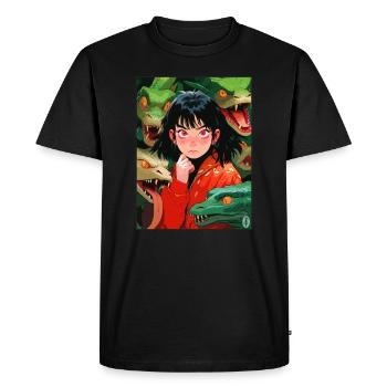 Filles d’anime et serpents - T-shirt Premium bio Homme - noir - Devant - Nico (187cm)
