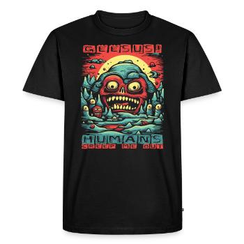 Bon sang, les gens me donnent la chair de poule et me font peur - T-shirt Premium bio Homme - noir - Devant - Nico (187cm)