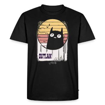 Le chat rétro hors-la-loi, le chat - T-shirt Premium bio Homme - noir - Devant - Nico (187cm)