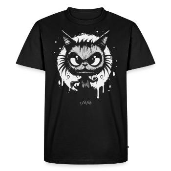 Cartoon Horror Cat from Hell - Men's Premium Organic T-Shirt - black - Front - Nico (187cm)