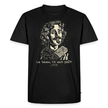 Le savon s il vous plaît, the soap please! - Men's Premium Organic T-Shirt - black - Front - Nico (187cm)