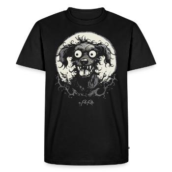 Horror dog from hell - Men's Premium Organic T-Shirt - black - Front - Nico (187cm)