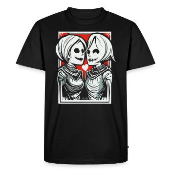 Two Medieval Lovers - Men's Premium Organic T-Shirt - black - Front - Nico (187cm)