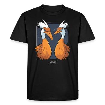 Two Strange Birds - Men's Premium Organic T-Shirt - black - Front - Nico (187cm)