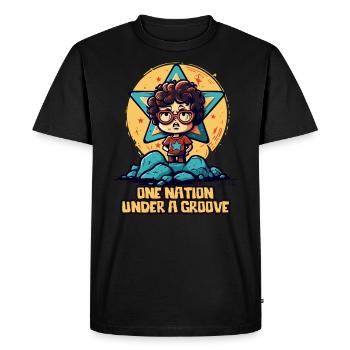 Une nation sous un même sillon - T-shirt Premium bio Homme - noir - Devant - Nico (187cm)