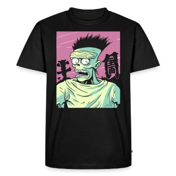 Cartoon: Strong Japanese Anime Fans and Buddies - Men's Premium Organic T-Shirt - black - Front - Nico (187cm)