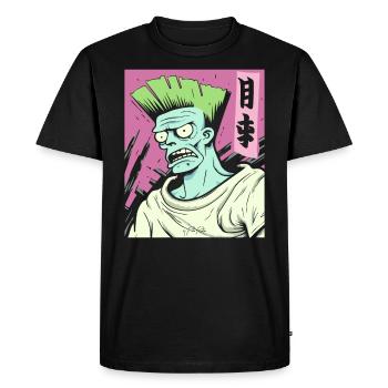 Cartoon: Strong Japanese Anime Fans and Bros - Men's Premium Organic T-Shirt - black - Front - Nico (187cm)