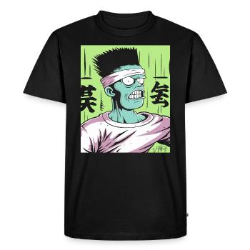 CArtoon Strong Japanese Anime for Weebs - Men's Premium Organic T-Shirt - black - Front - Nico (187cm)