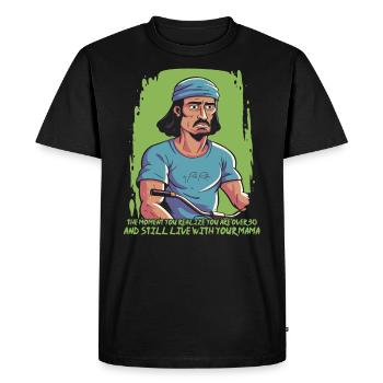 Plus de 30 ans et toujours avec maman - T-shirt Premium bio Homme - noir - Devant - Nico (187cm)