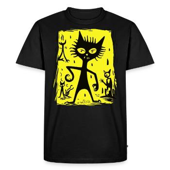 Chat démoniaque de l’enfer - T-shirt Premium bio Homme - noir - Devant - Nico (187cm)