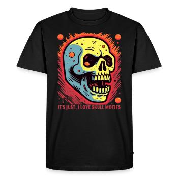 I love skull motifs - Men's Premium Organic T-Shirt - black - Front - Nico (187cm)