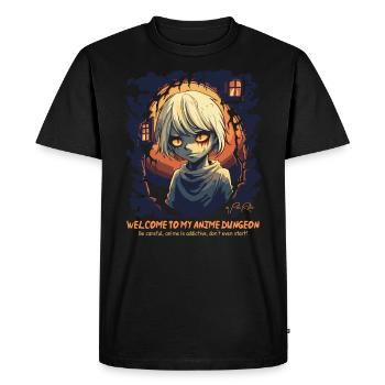 Anime Addiction: Welcome to My Anime Dungeon - Men's Premium Organic T-Shirt - black - Front - Nico (187cm)