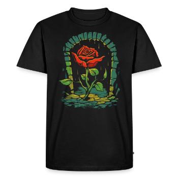 A Dungeon Roses Flower - Men's Premium Organic T-Shirt - black - Front - Nico (187cm)