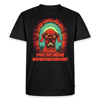 You're mine now, cute angry dog - Men's Premium Organic T-Shirt - black - Front - Nico (187cm)