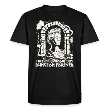 Je refuse de pourrir dans le donjon, de travailler - T-shirt Premium bio Homme - noir - Devant - Nico (187cm)