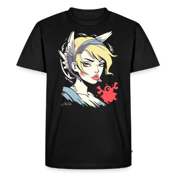 Votre fille d’ange d’anime chaude - T-shirt Premium bio Homme - noir - Devant - Nico (187cm)