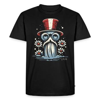 Vieux Sorcier et Fleurs De Marguerite Éternelles - T-shirt Premium bio Homme - noir - Devant - Nico (187cm)