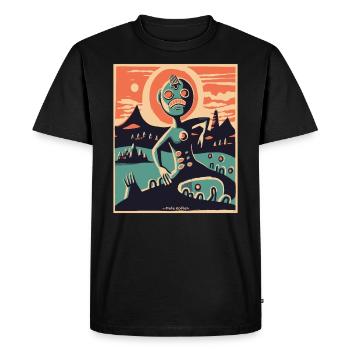 Nature extraterrestre dans un paysage abstrait - T-shirt Premium bio Homme - noir - Devant - Nico (187cm)