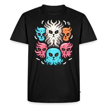Dessin animé : Petits animaux de feu - T-shirt Premium bio Homme - noir - Devant - Nico (187cm)