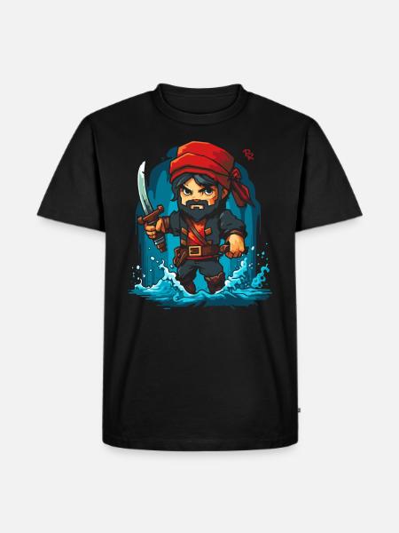 Petit pirate pixel mignon - T-shirt Premium bio Homme - noir