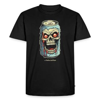 The Horror Skull Soda Can - Men's Premium Organic T-Shirt - black - Front - Nico (187cm)