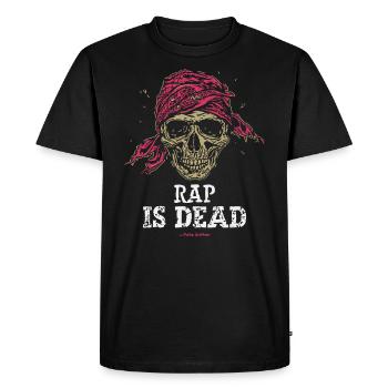 Skull Pirate, Rap Is Dead - Men's Premium Organic T-Shirt - black - Front - Nico (187cm)